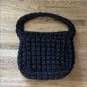wild fable Large Quilted Puffer Shoulder Bag - Black NF